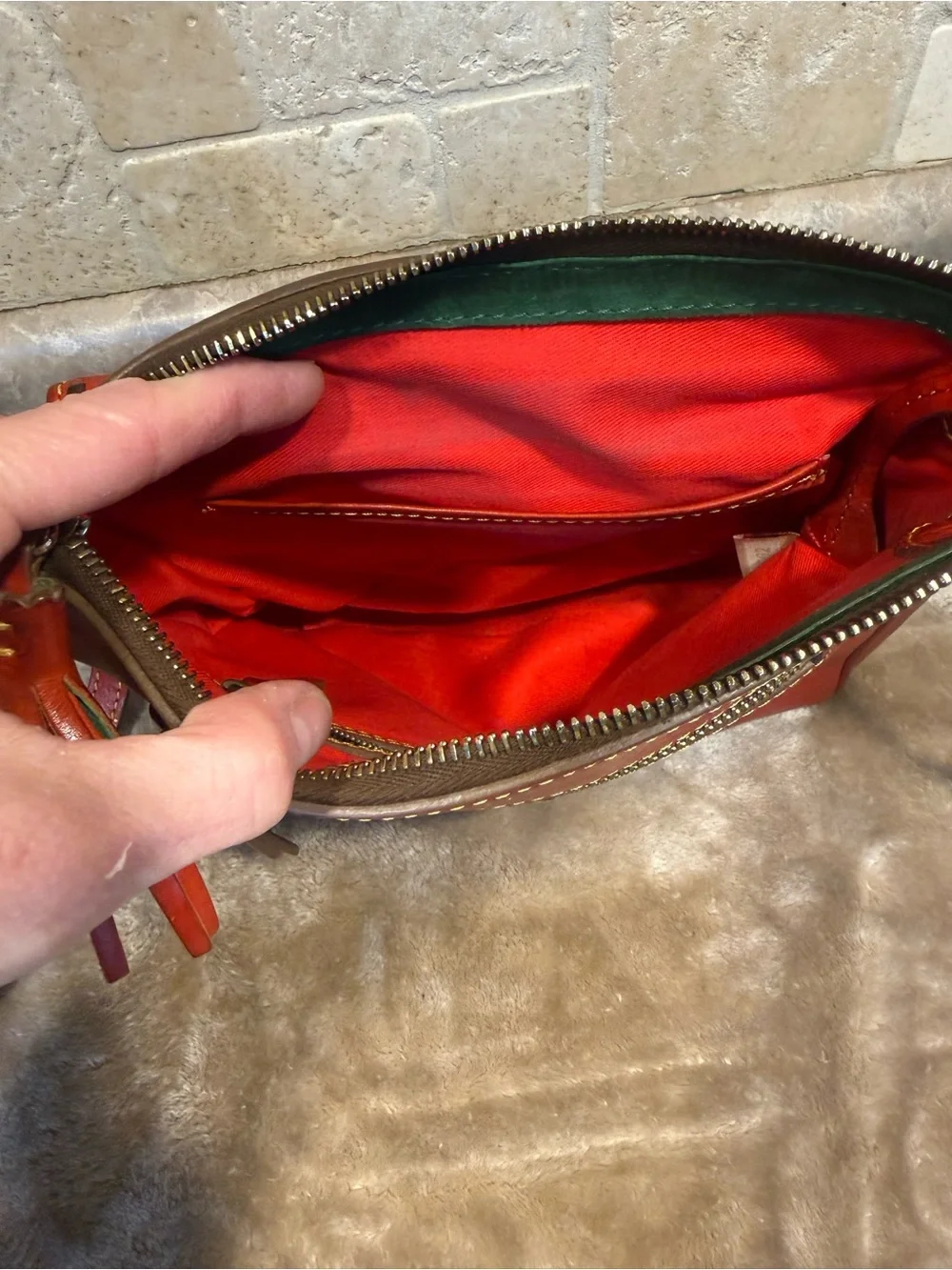 Dooney & Bourke Classic Red Leather Crossbody Bag -